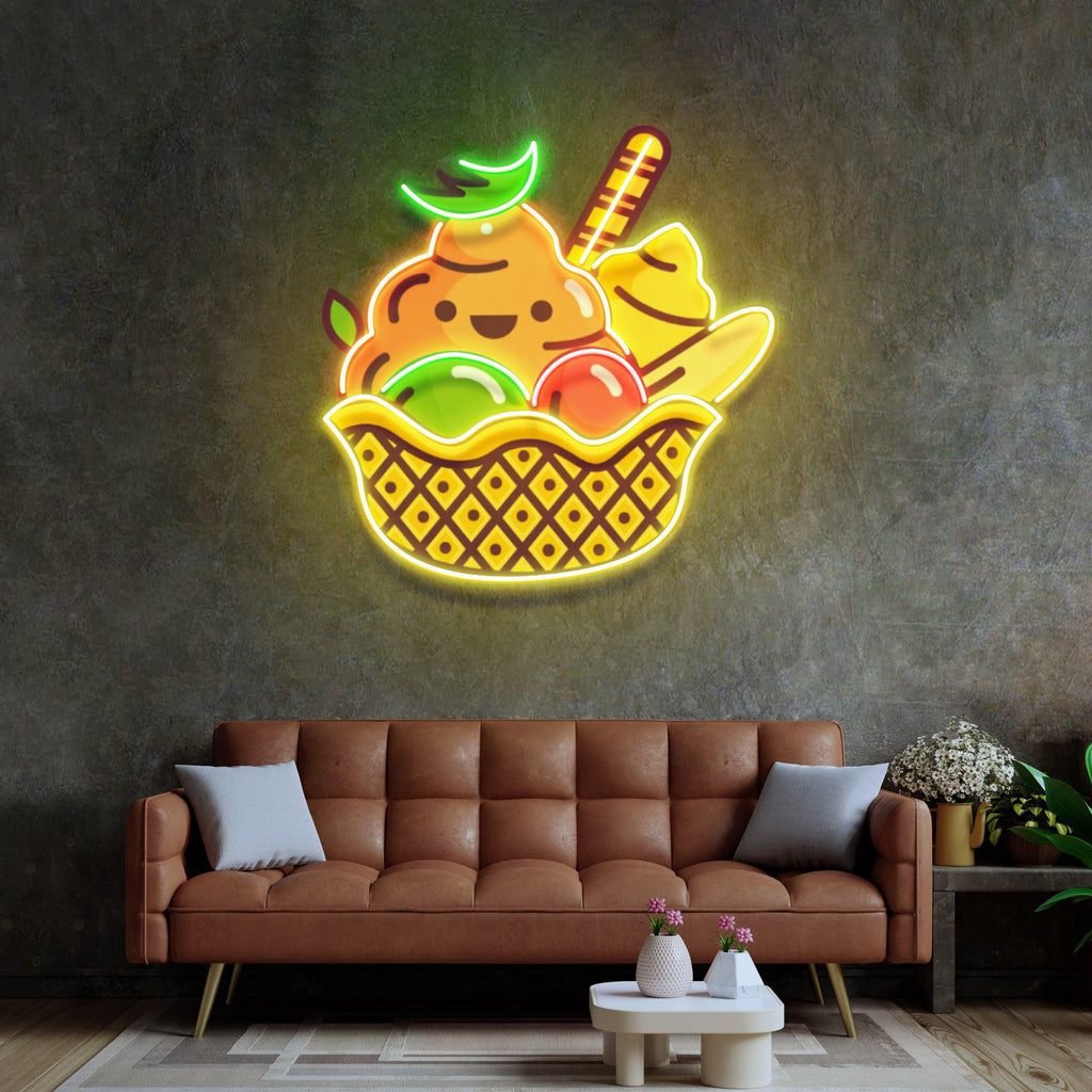 Rainbow Ice Cream Led Neon Acrylic Artwork - Image 2