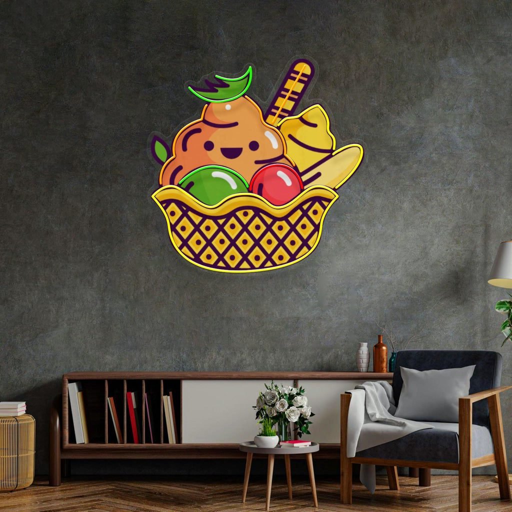 Rainbow Ice Cream Led Neon Acrylic Artwork - Image 3