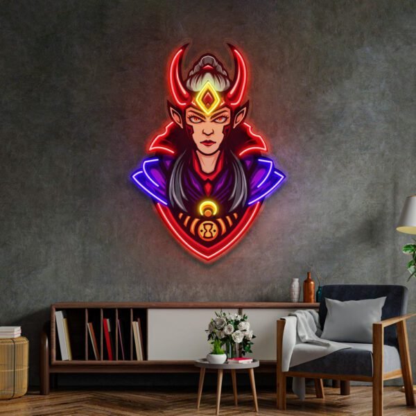 Red Horned Lady Assassins LED Neon Sign Light Pop Art