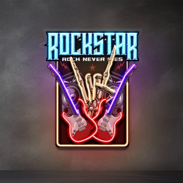 Rock Star LED Neon Sign Light Pop Art