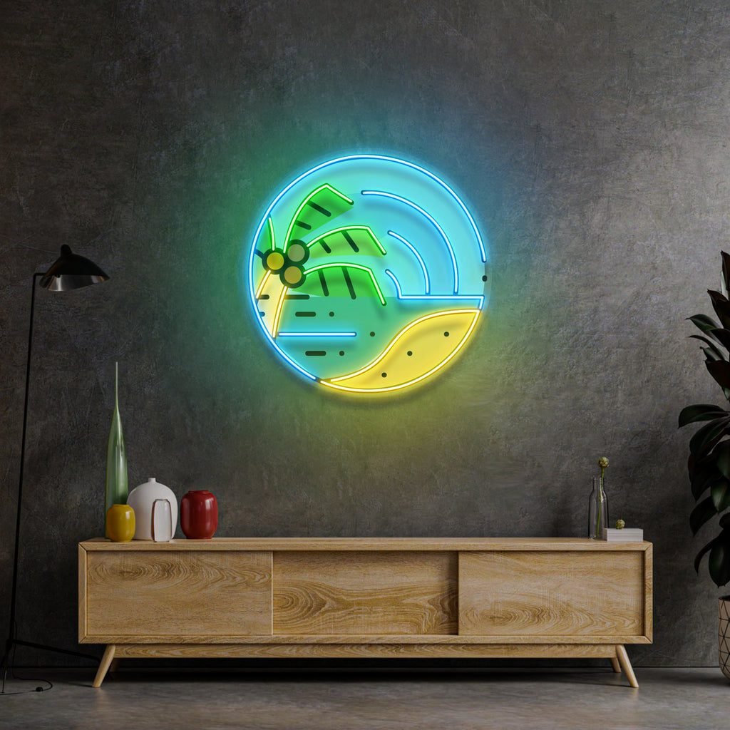 Sandy Beach LED Neon Sign Light Pop Art - Image 2