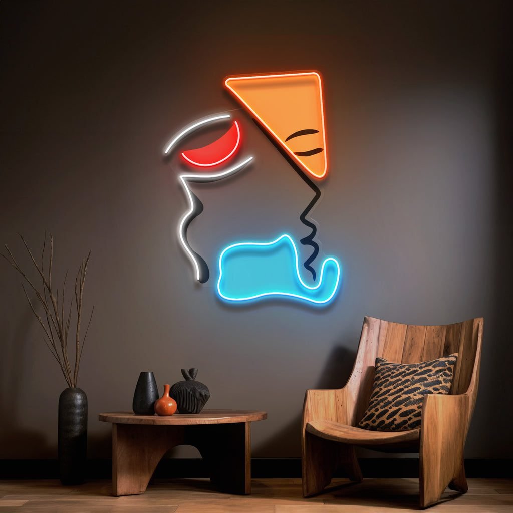 Simple Shape Of Face Abstract Art LED Neon Sign Light - Image 3