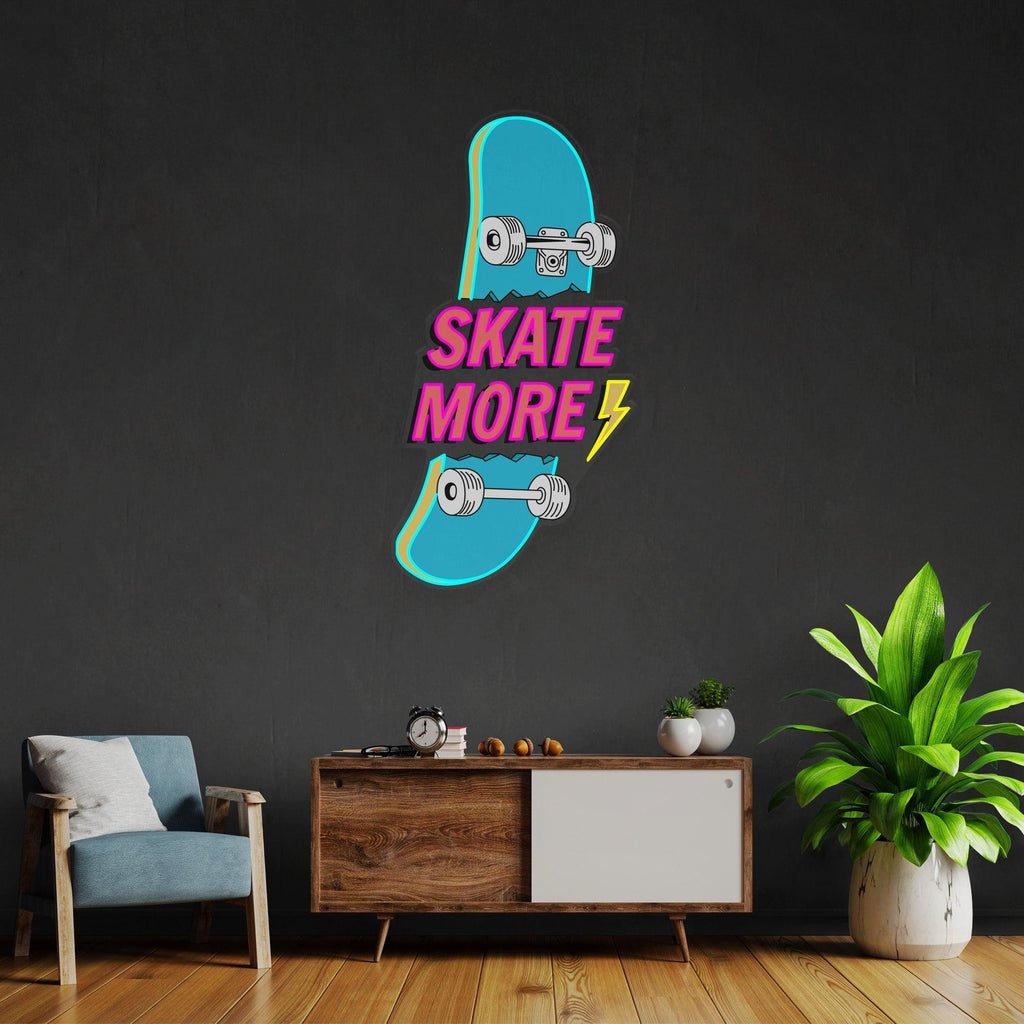 Skate More Led Neon Acrylic Artwork - Image 3