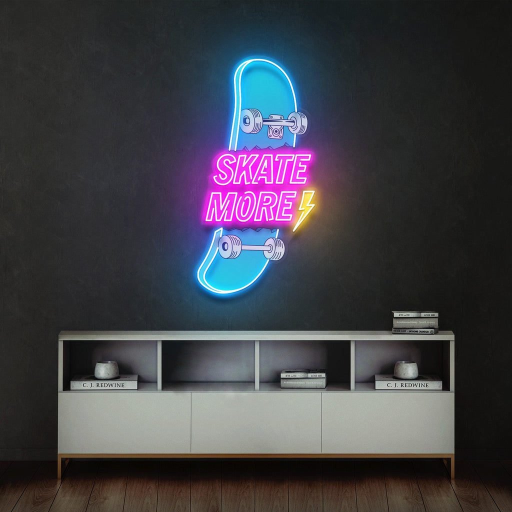 Skate More Led Neon Acrylic Artwork - Image 4