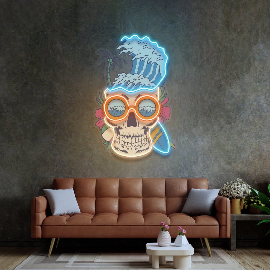 Skull Beach LED Neon Sign Light Pop Art - Image 2