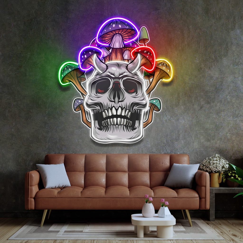 Skull Mushroom LED Neon Sign Light Pop Art - Image 2