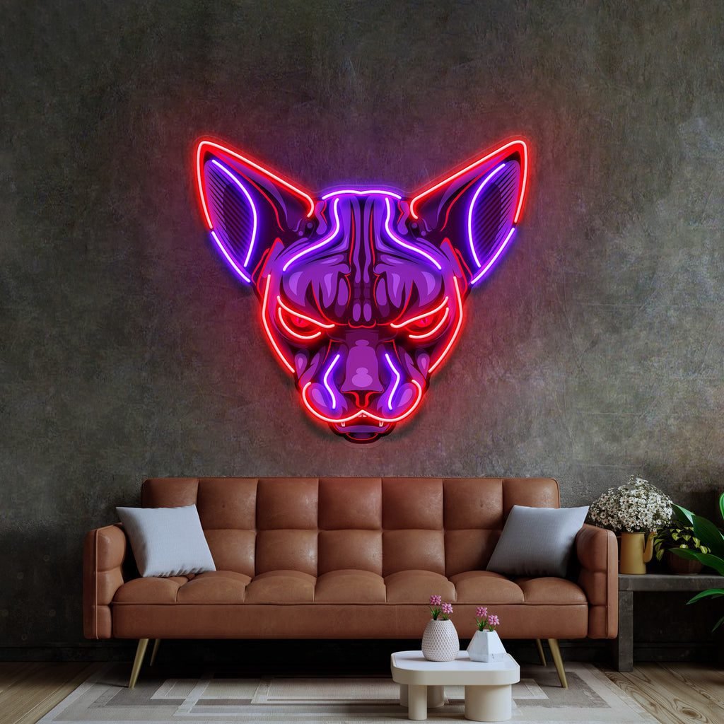 Sphynx Cat Head LED Neon Sign Light Pop Art - Image 2
