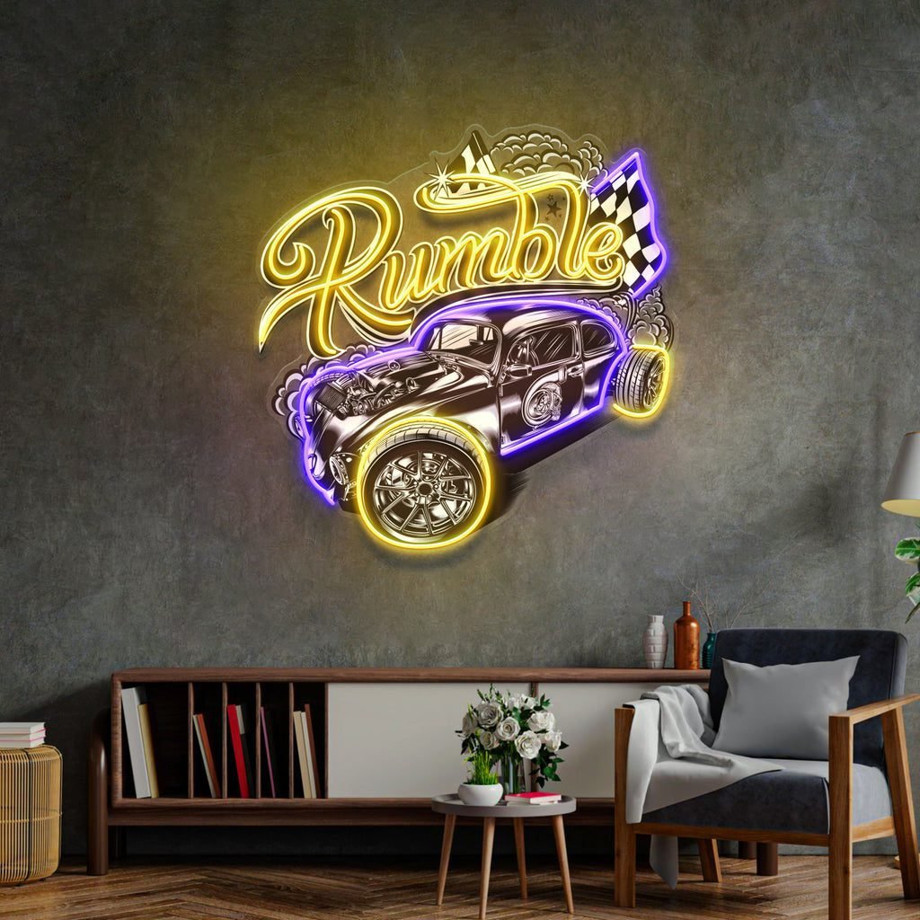Super Power Label LED Neon Sign Light Pop Art - Image 2