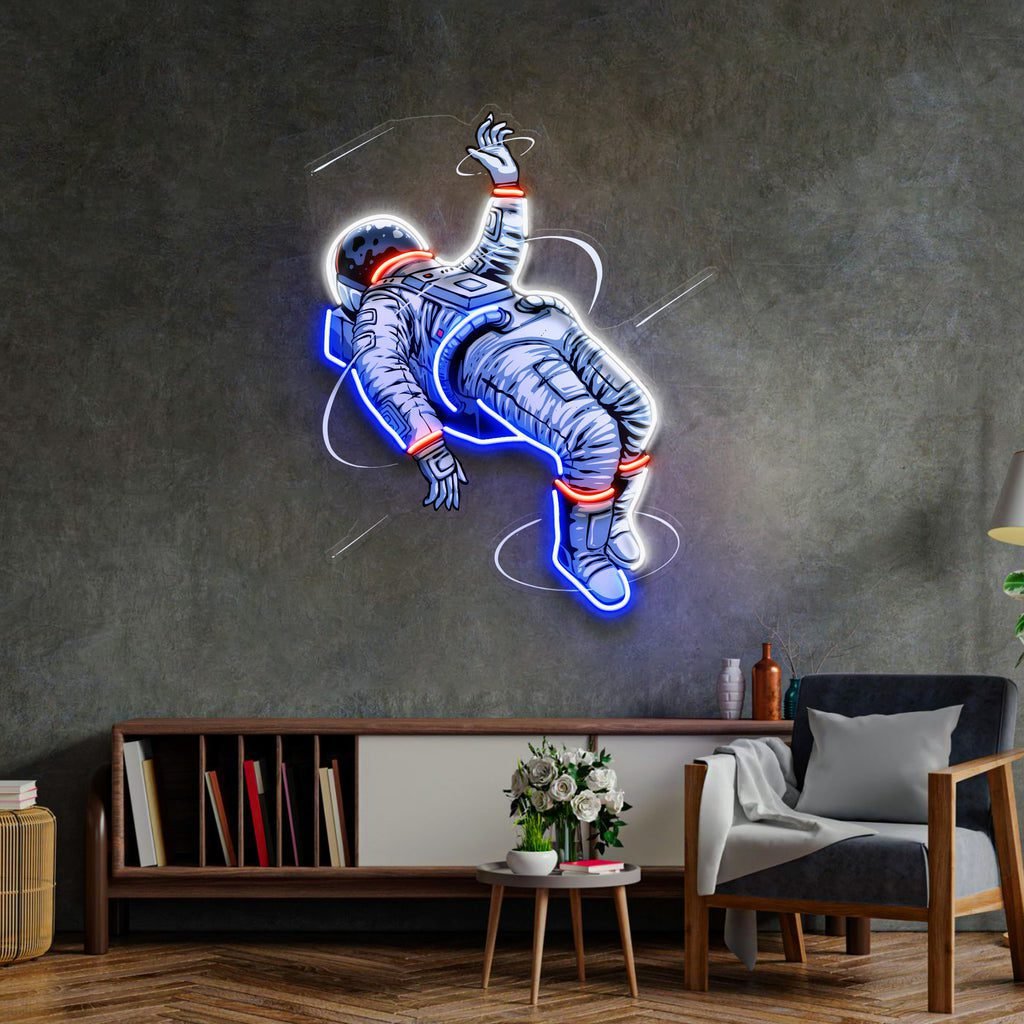 The Falling Astronaut LED Neon Sign Light Pop Art - Image 2