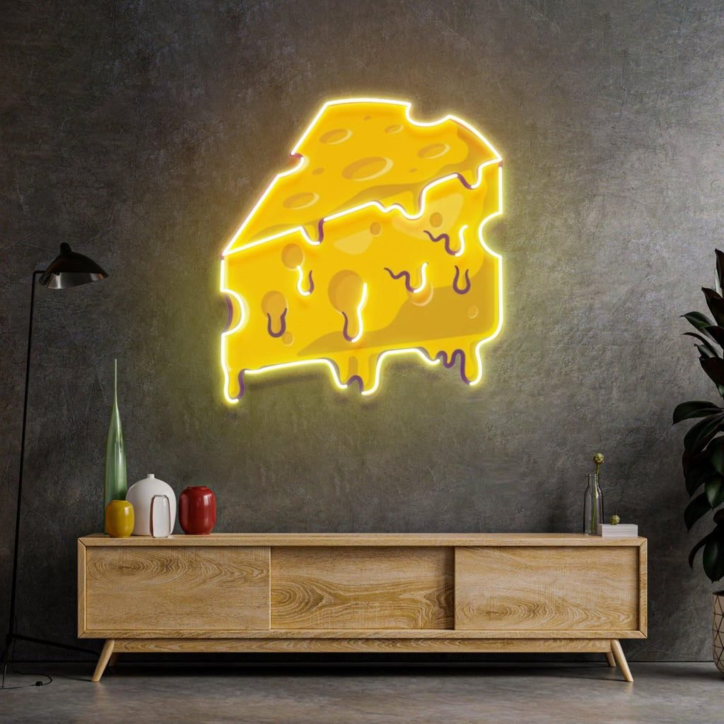 Thick Cheese Slice Led Neon Acrylic Artwork - Image 2