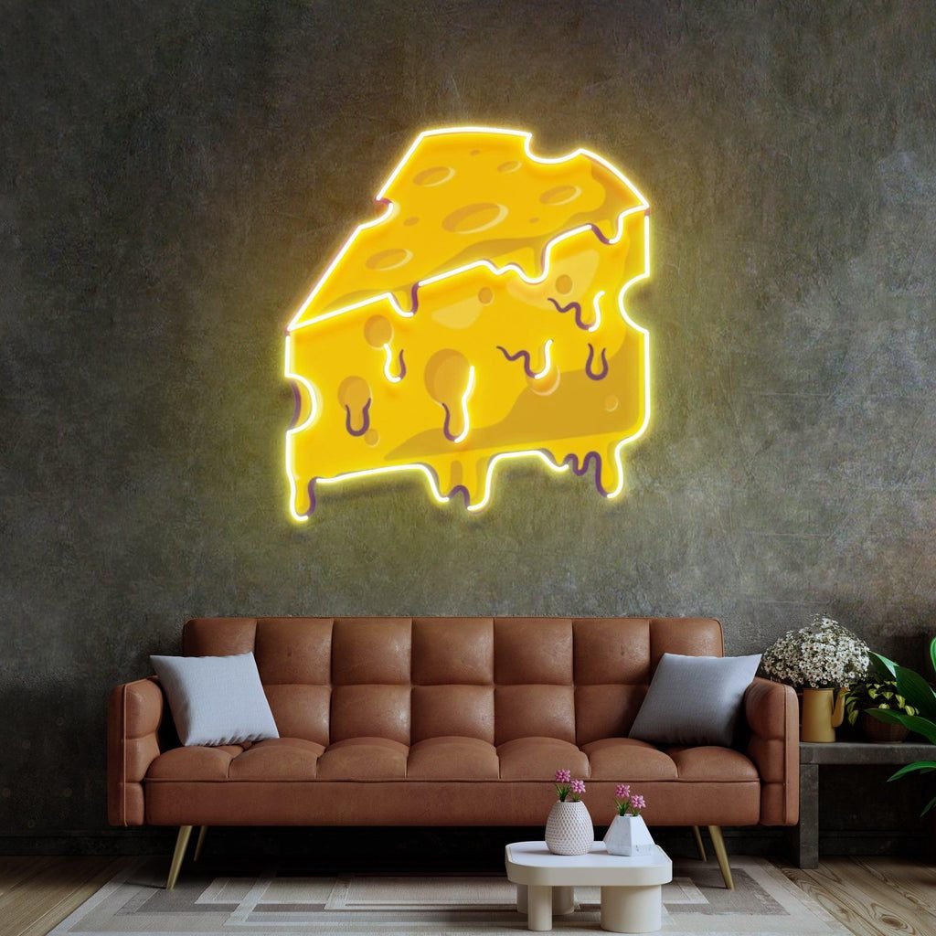 Thick Cheese Slice Led Neon Acrylic Artwork - Image 3