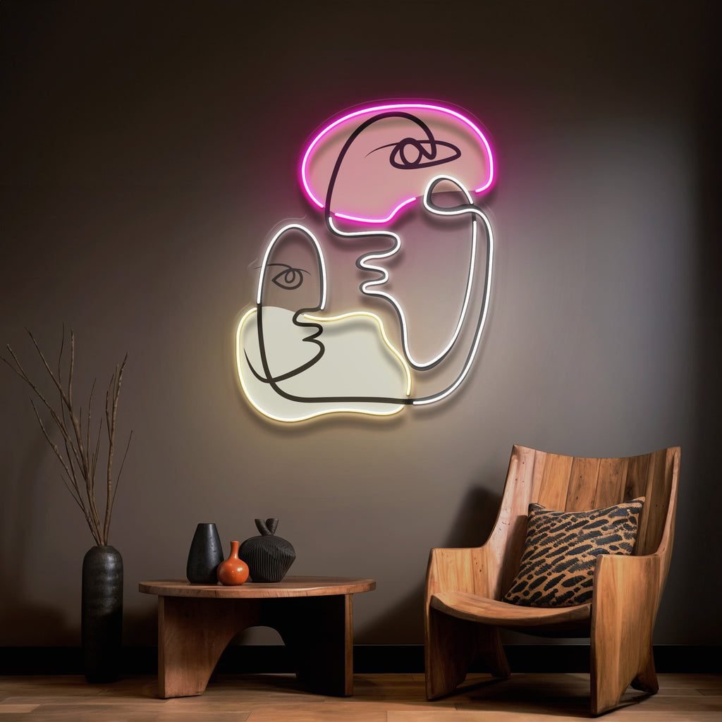 Two People Talking Abstract Art LED Neon Sign Light - Image 3