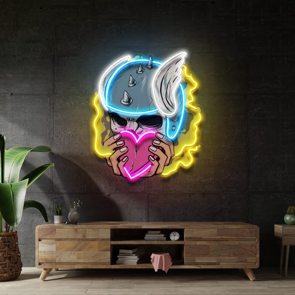 Amor Head Skull LED Neon Sign Light Pop Art - Image 2