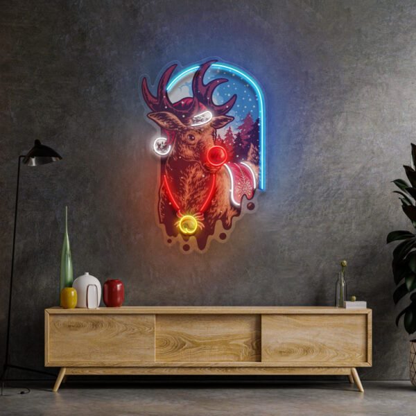 Christmas Deer LED Neon Sign Light Pop Art