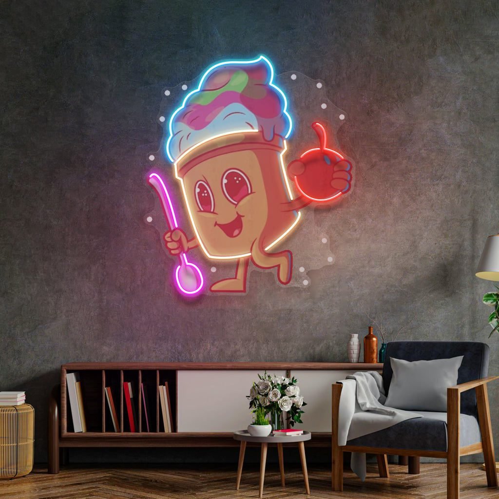 Cool Ice Cream LED Neon Sign Light Pop Art - Image 3