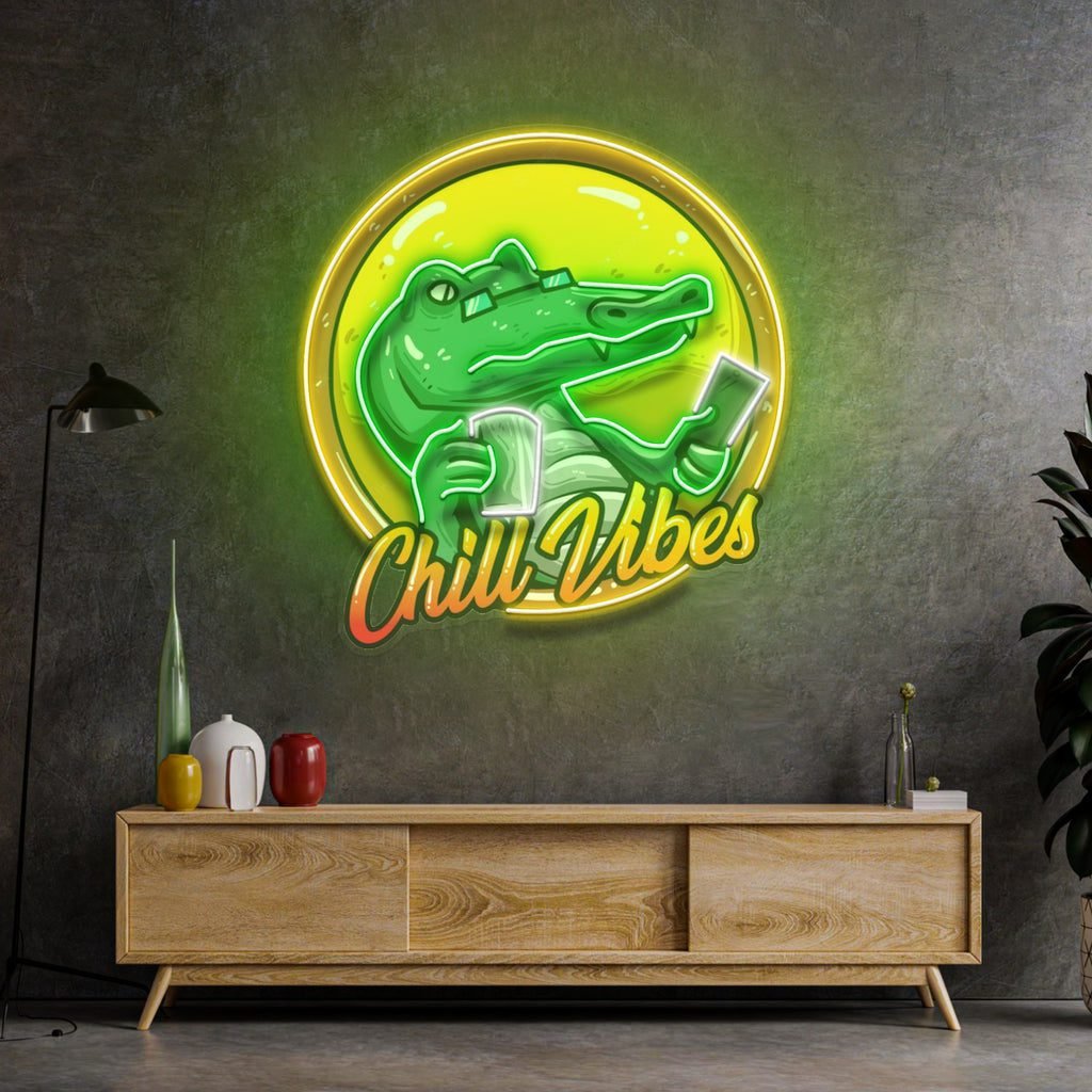 Crocodile Character Badge LED Neon Sign Light Pop Art - Image 2