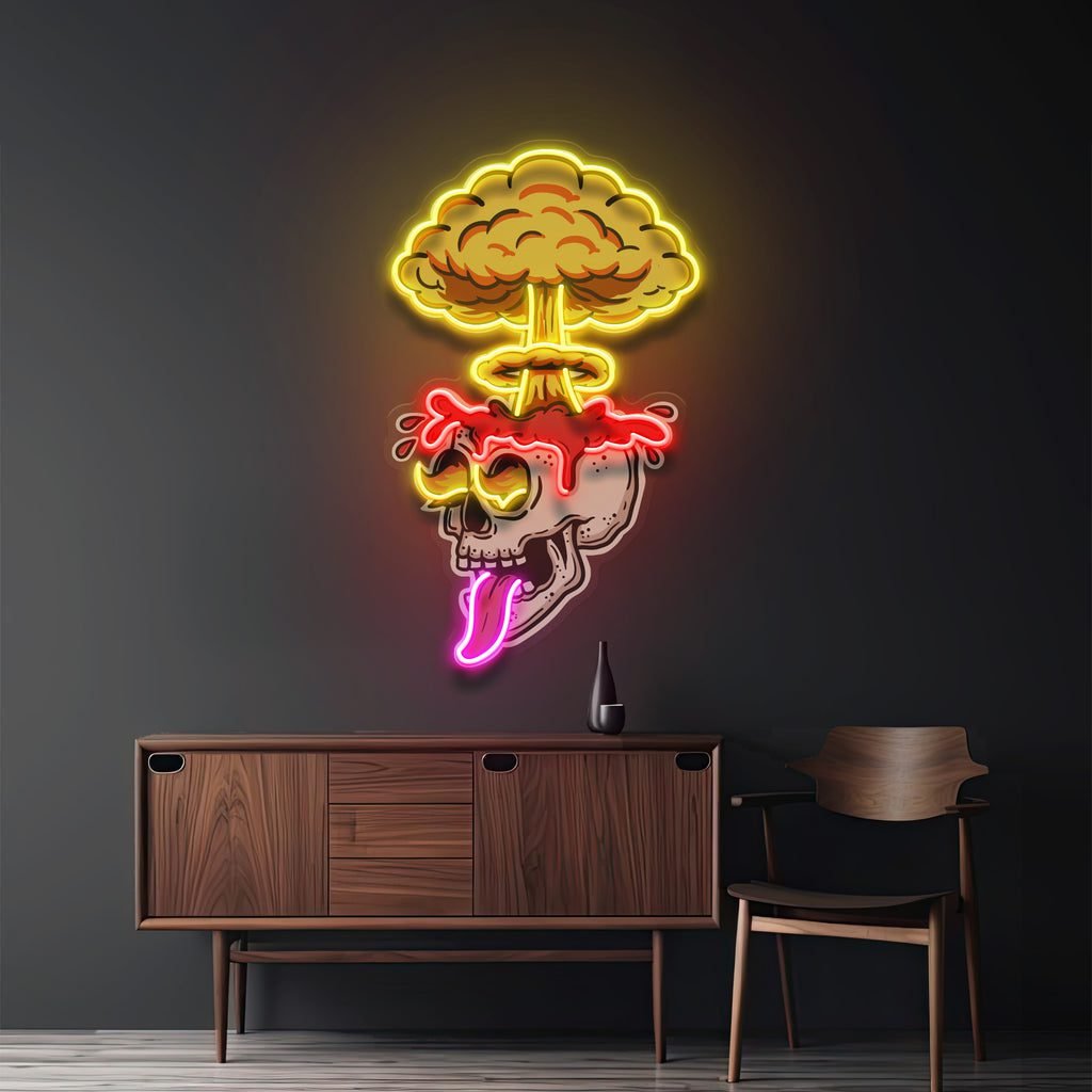 Exploded Skull LED Neon Sign Light Pop Art - Image 4