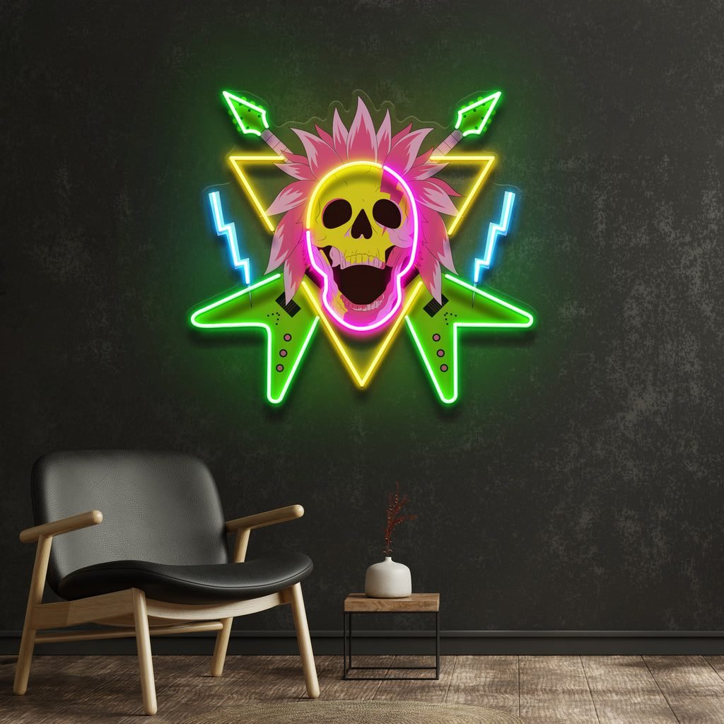 Rock And Skull LED Neon Sign Light Pop Art - Image 3