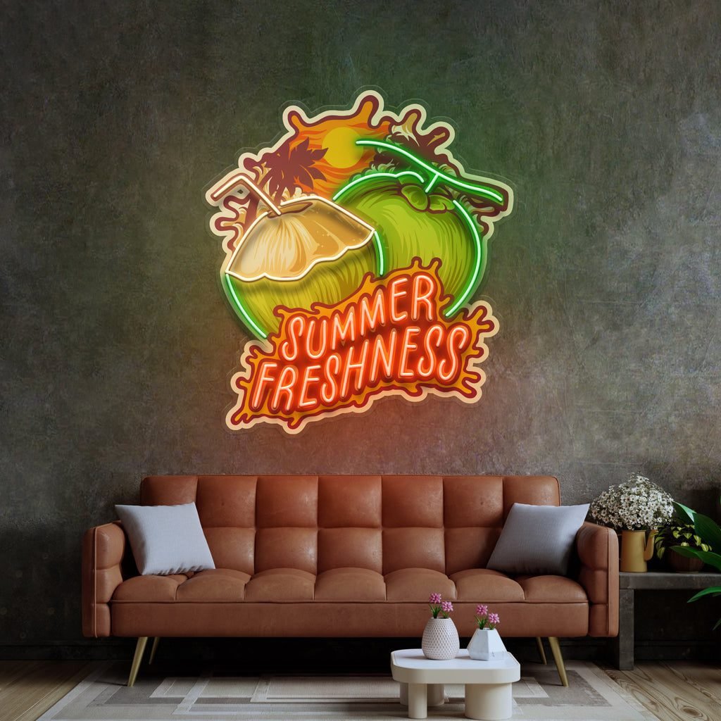 Summer Freshness Coconut LED Neon Sign Light Pop Art - Image 3
