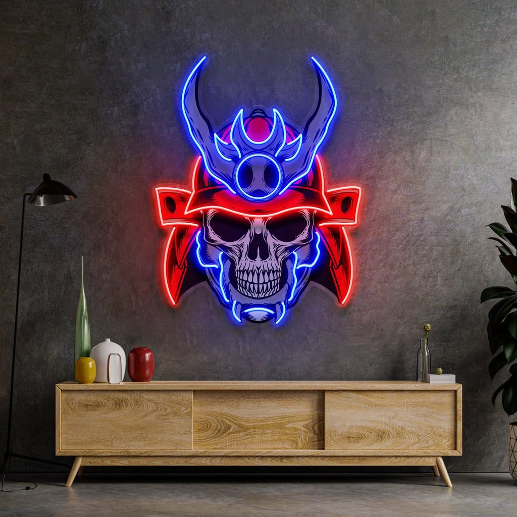Sumurai Skullcap LED Neon Sign Light Pop Art - Image 3