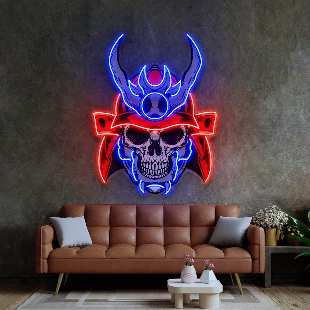 Sumurai Skullcap LED Neon Sign Light Pop Art - Image 2