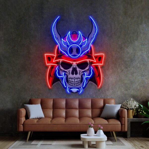 Sumurai Skullcap LED Neon Sign Light Pop Art