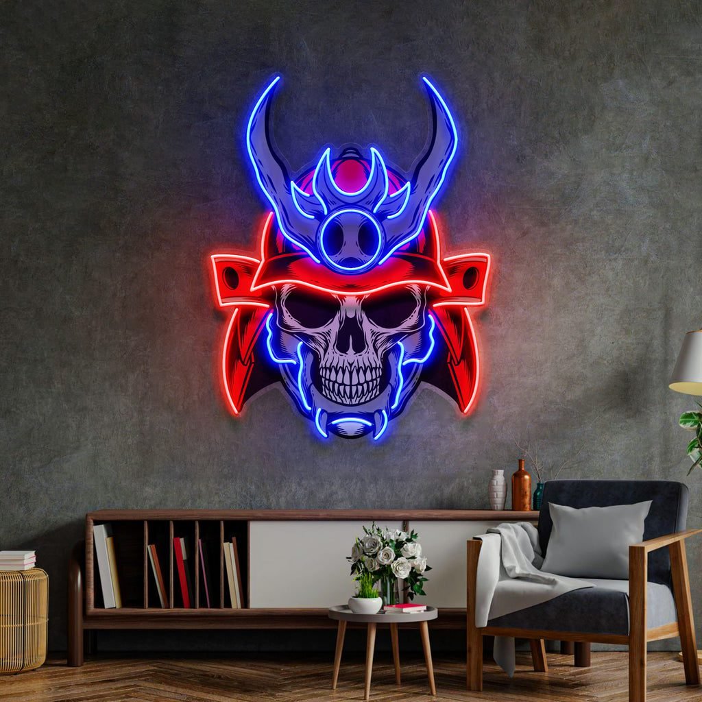 Sumurai Skullcap LED Neon Sign Light Pop Art - Image 3