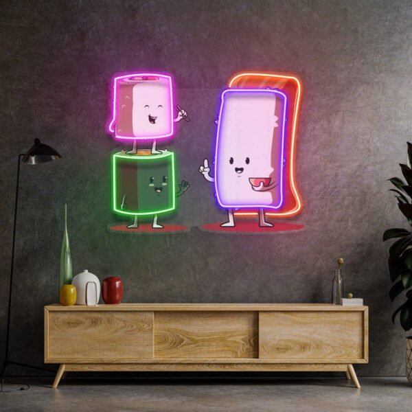 Sushi Characters LED Neon Sign Light Pop Art