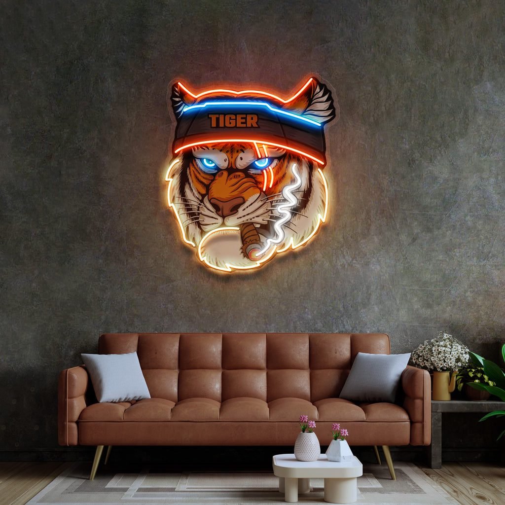 Tiger Smoking LED Neon Sign Light Pop Art - Image 3